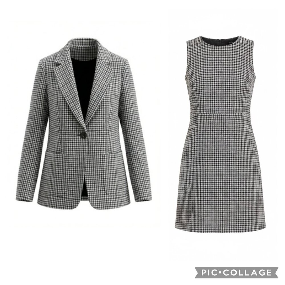 kate spade Houndstooth Dress and Jacket In French Cream size 12